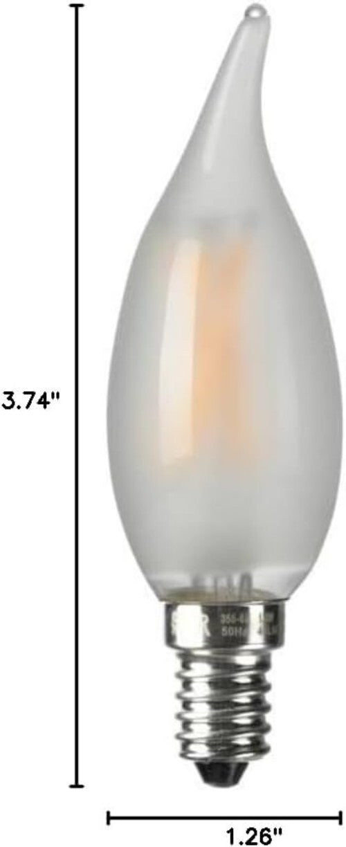 Dimmable 4W E12 Frosted LED Bulbs - 40W Equivalent, Ideal for Home Ambiance