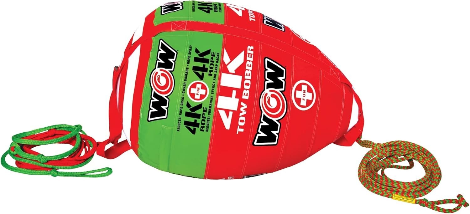 Heavy Duty 16-Strand Tow Rope with Bobber - Ideal For Deck Tubes & Wakeboarding