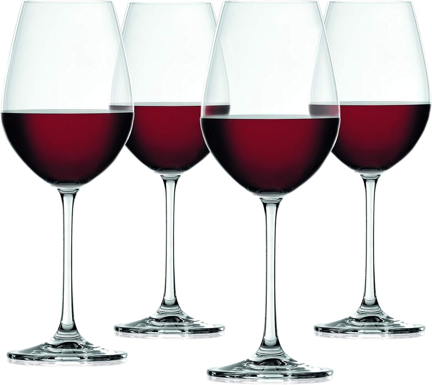 Dishwasher Safe Stylish Red Wine Glasses – 4 Count of Premium Crystal Elegance