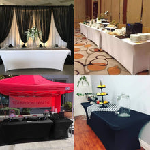 Load image into Gallery viewer, White Spandex 6ft Table Covers - 20pcs, Modern Style for Weddings and Events