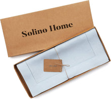 Load image into Gallery viewer, Elegant Light Blue 14 x 132 Inches Pure Linen Table Runner - Classic Hemstitch