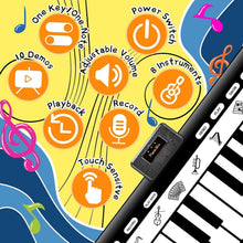 Load image into Gallery viewer, Portable 6ft Musical Play Mat with 8 Instrument Sounds &amp; Family Fun Modes