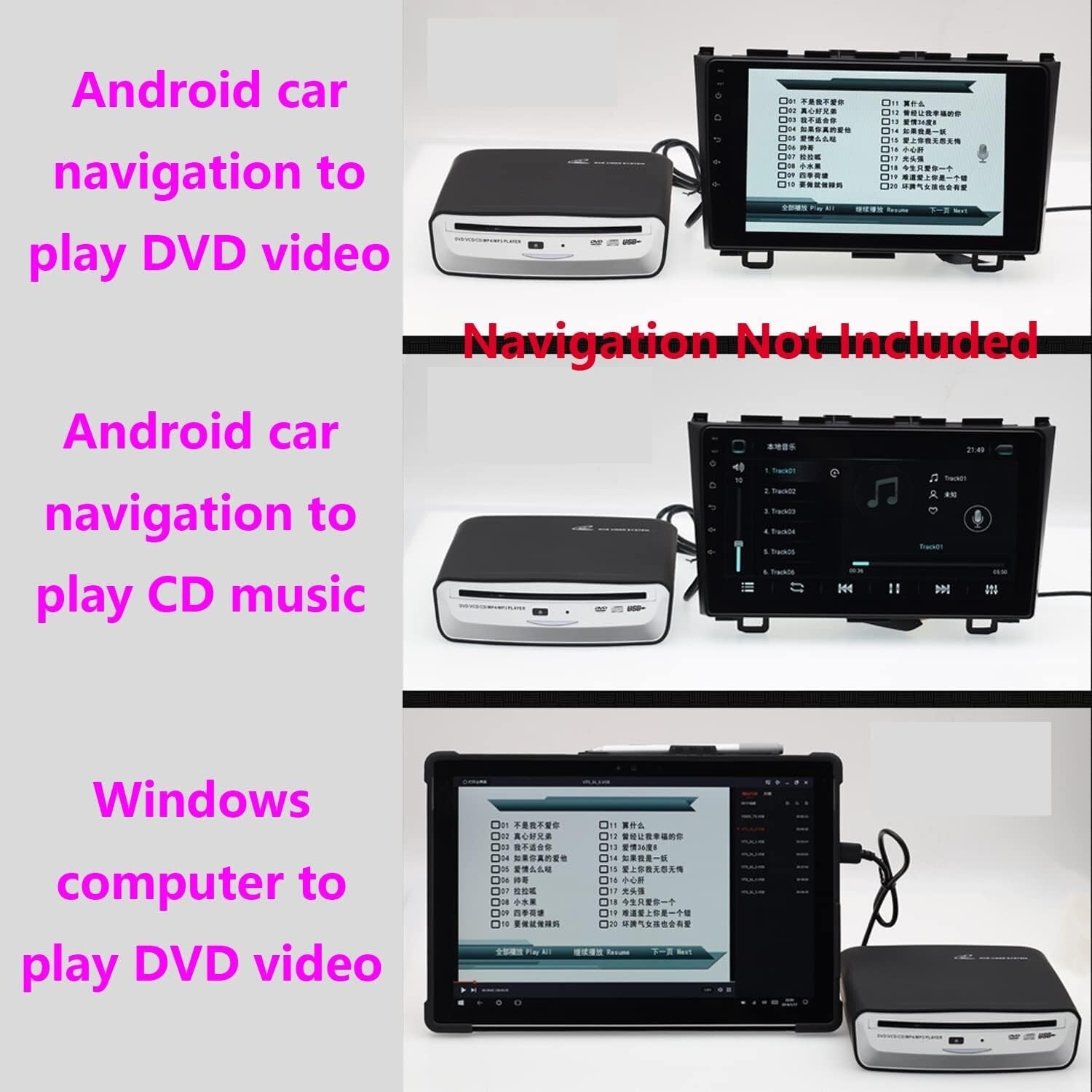 Versatile USB CD Player for Cars, Laptops, and TVs - Multiple Format Support