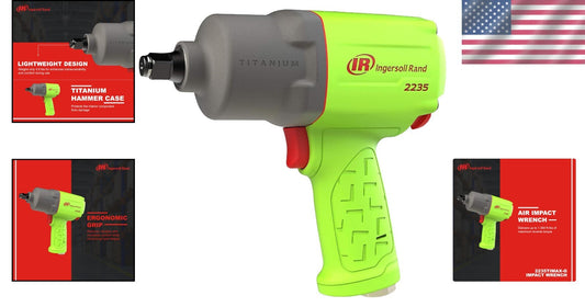 1/2" Air Impact Wrench - Lightweight 4.6 lbs, 1,350 ft-lbs Torque, Titanium Case