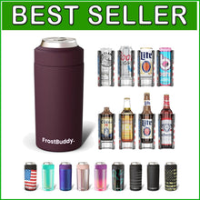 Load image into Gallery viewer, 20x Colder Insulated Can Cooler - Pinot Noir Color, Fits Regular &amp; Slim Bottles
