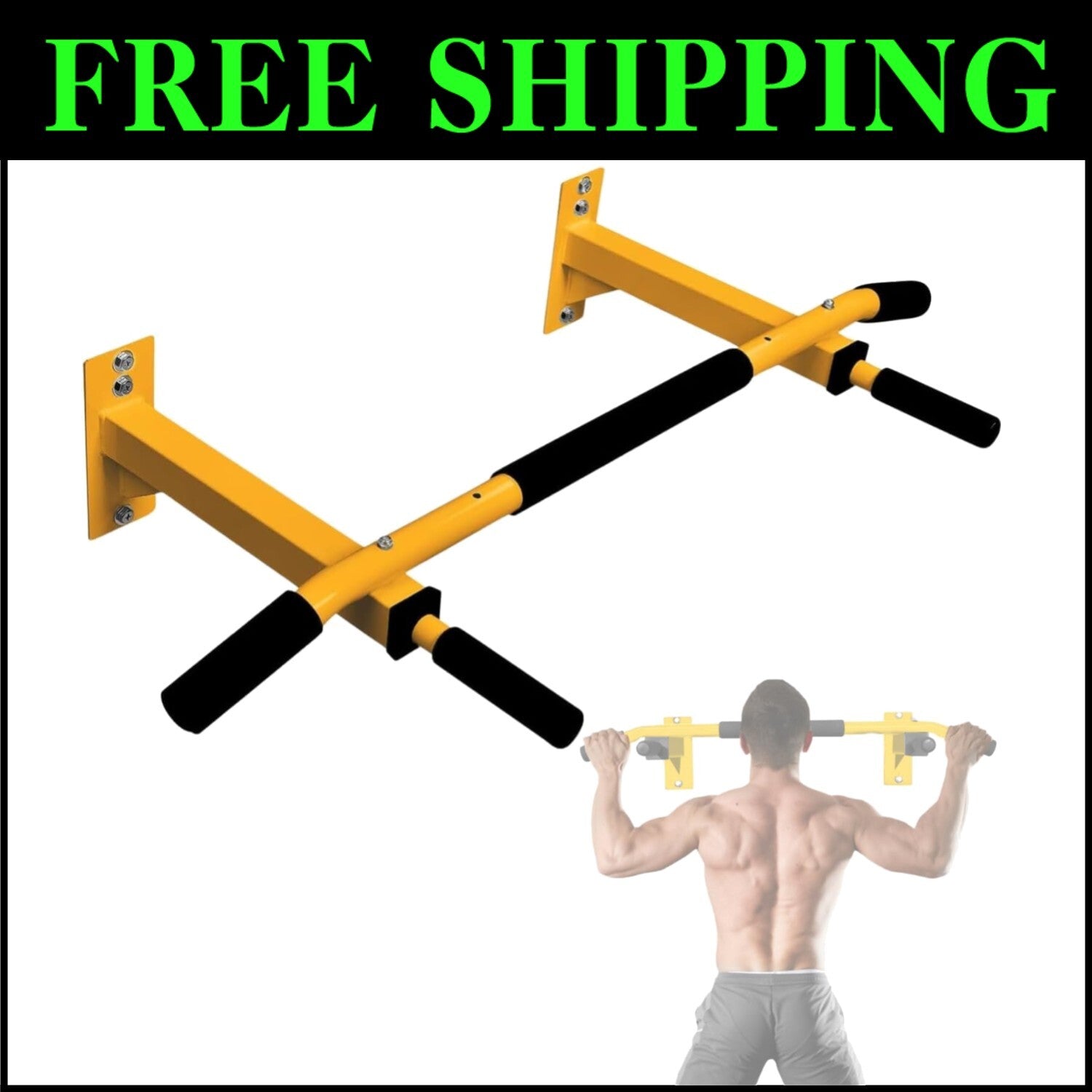 Multifunctional Wall Mounted Pull Up Bar for Home Gym - Easy Installation