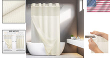 Load image into Gallery viewer, Hotel Grade Water-Repellent Shower Curtain with Semi-Sheer Top Window - 71x74
