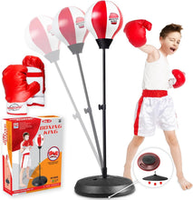 Load image into Gallery viewer, Adjustable Kids Boxing Set with Gloves &amp; Punching Ball - Fitness Fun Ages 3-10