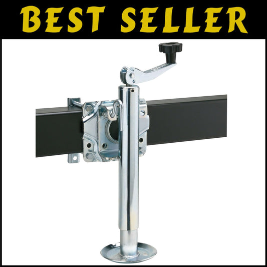Heavy-Gauge Chrome Trailer Jack with 10-Inch Lifting Capacity – Versatile Use