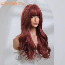 Load image into Gallery viewer, Natural-Looking Dark Red Synthetic Wig - Ideal for Everyday &amp; Events