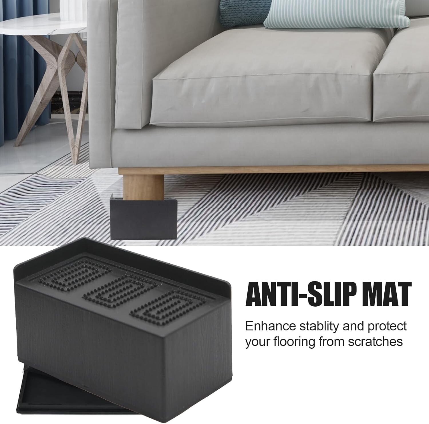 All-in-One Heavy Duty 5-Inch Bed Risers - Versatile 8 Pack for Storage Needs