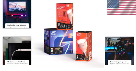 Responsive 80" LED Lightstrip and Two Smart Bulbs - Ultimate Color Experience