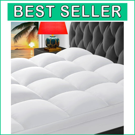 Breathable Full Mattress Cover with 5D Snow Down Fill - Pain Relief & Comfort