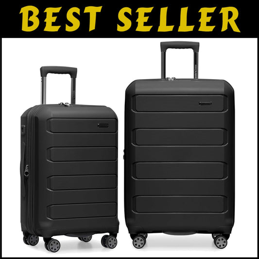 Pagosa Indestructible Hardshell 2-Piece Expandable Luggage Set with USB Ports