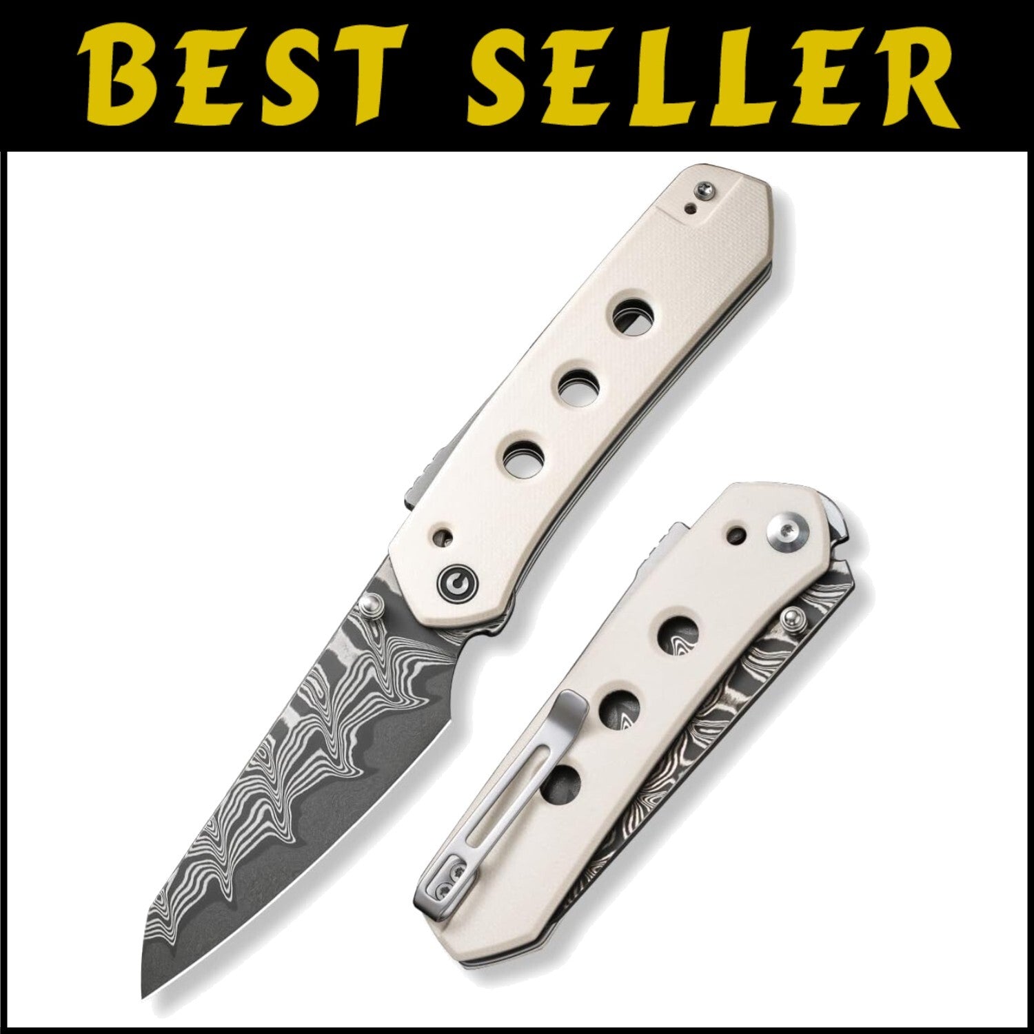 Ambidextrous Superlock Folding Knife with 3.54" Damascus Blade - Perfect Gift