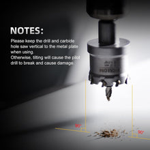 Load image into Gallery viewer, Durable 41-Tooth Carbide Hole Saw with Titanium Pilot Bits for Efficient Cuts