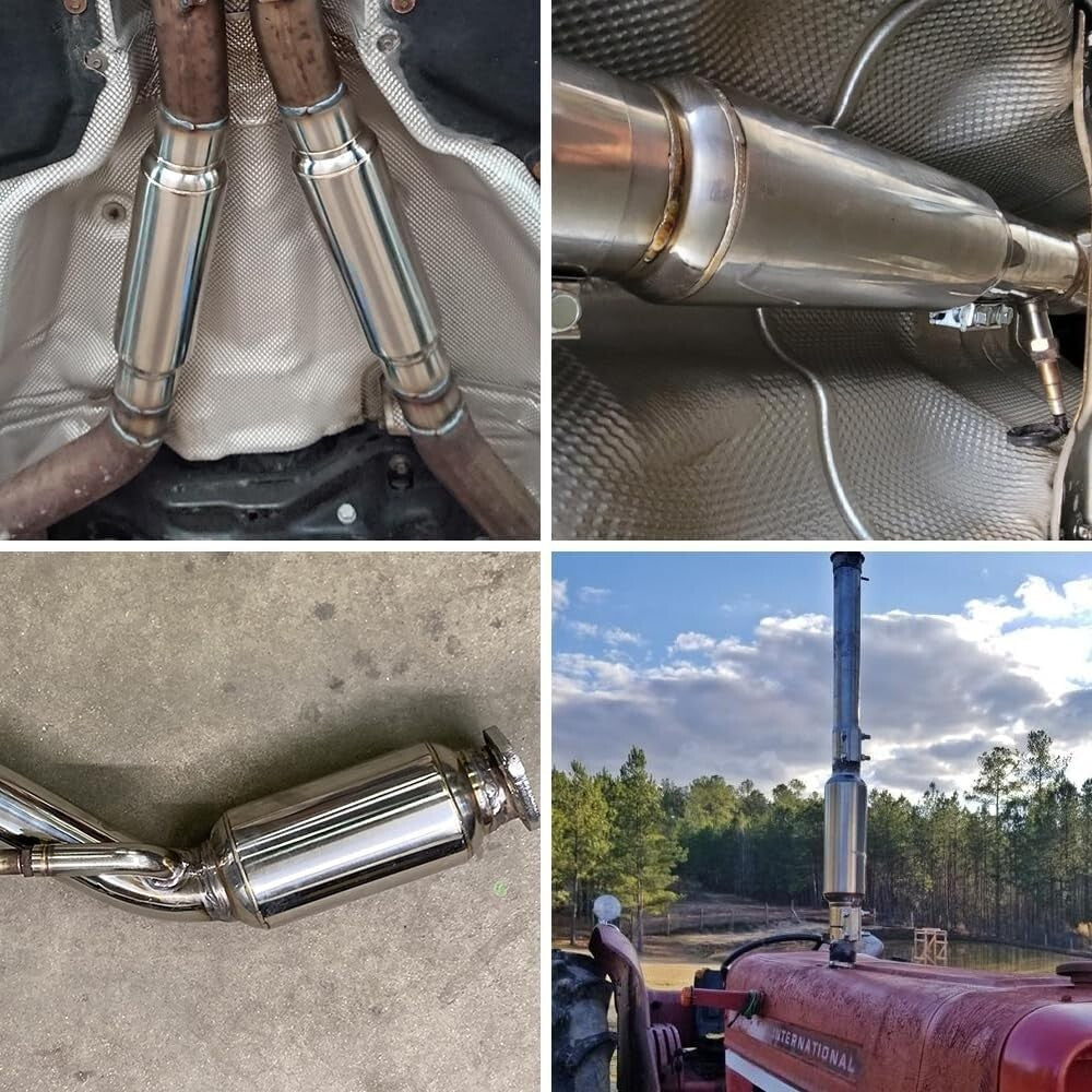 2.5" Inlet & Outlet Stainless Steel Resonator Muffler - Deep Tone Performance