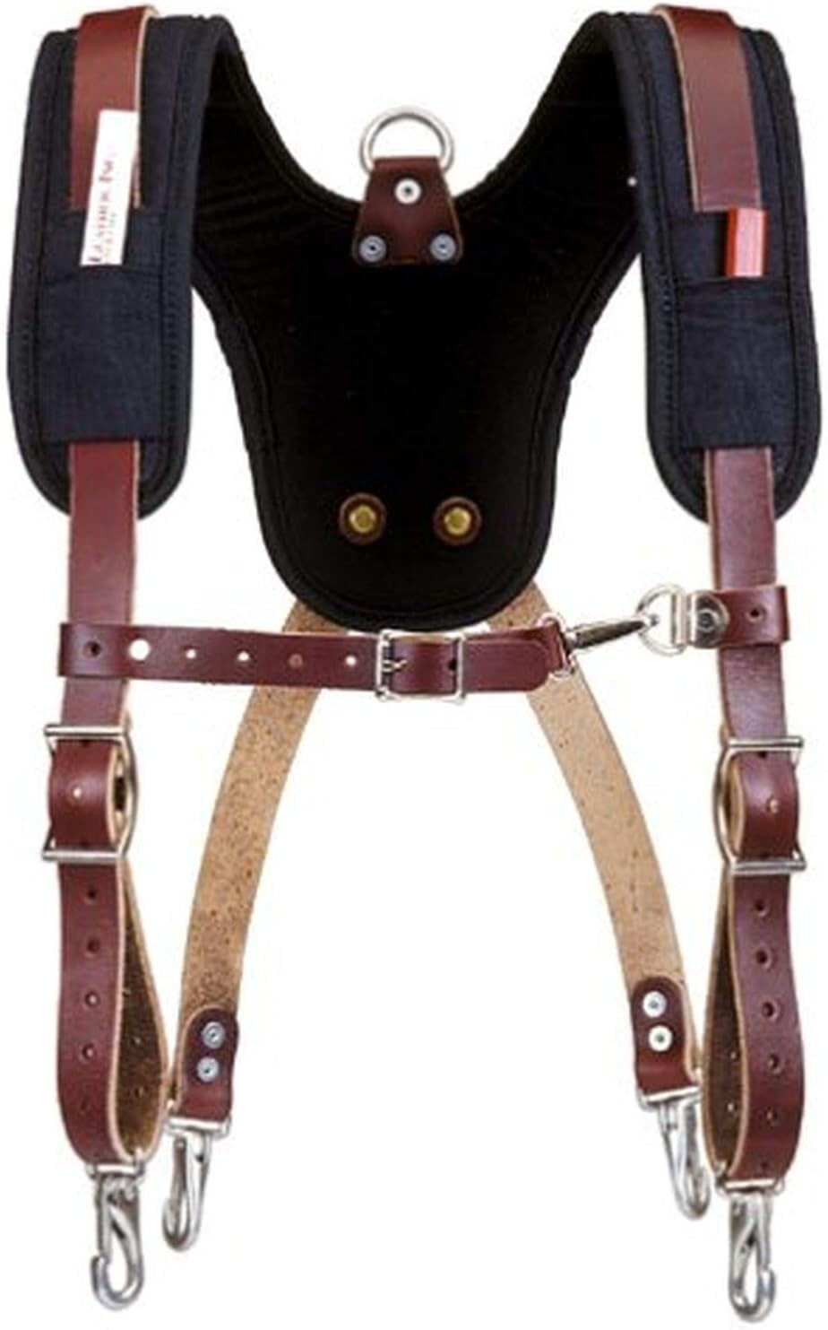 Heavy-Duty Leather Suspenders with Even Load Distribution for Professionals