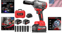 Load image into Gallery viewer, 2 x 4.0Ah Battery Cordless Impact Wrench - 1/2” 800N.m Torque and Fast Charger