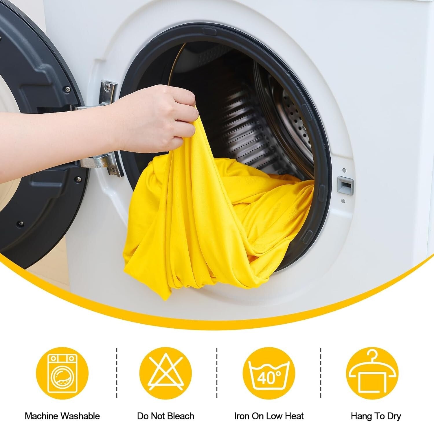 8FT Elastic Fitted Table Covers - 2 Pack Yellow Spandex for Weddings and Parties