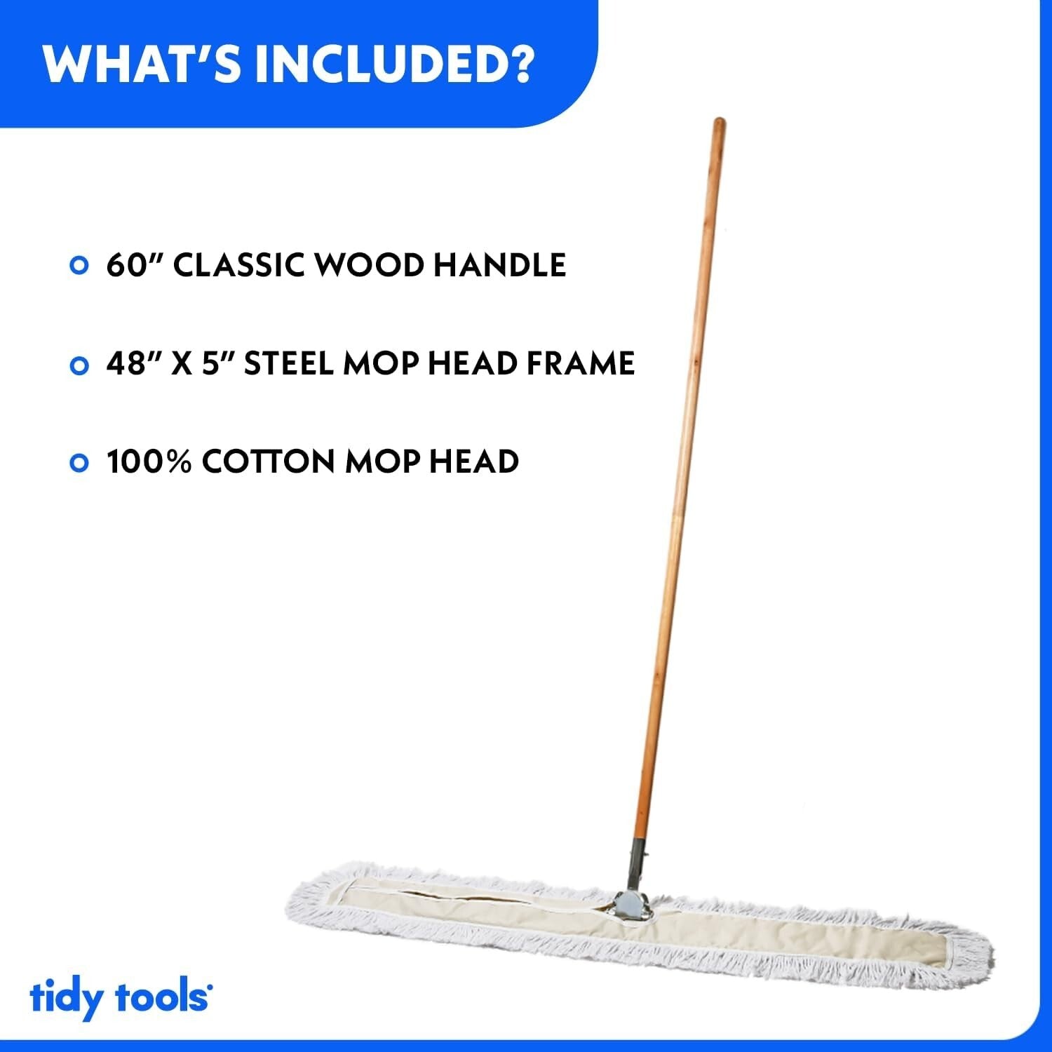 Heavy-Duty Industrial Mop with Extendable Metal Handle for Versatile Cleaning