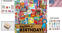 Load image into Gallery viewer, Gourmet Birthday Treats Box - 50 Snack Variety Pack Perfect for Celebrations
