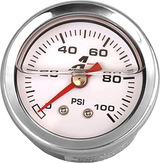 Durable 1.5" Liquid-Filled Fuel Pressure Gauge - 0-100 PSI for High-Performance