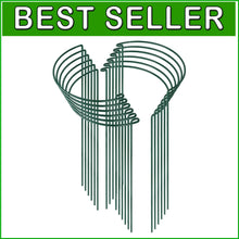 Load image into Gallery viewer, Dark Green 12 Pack Plant Stakes - Perfect Support for Roses, Peonies &amp; Vines