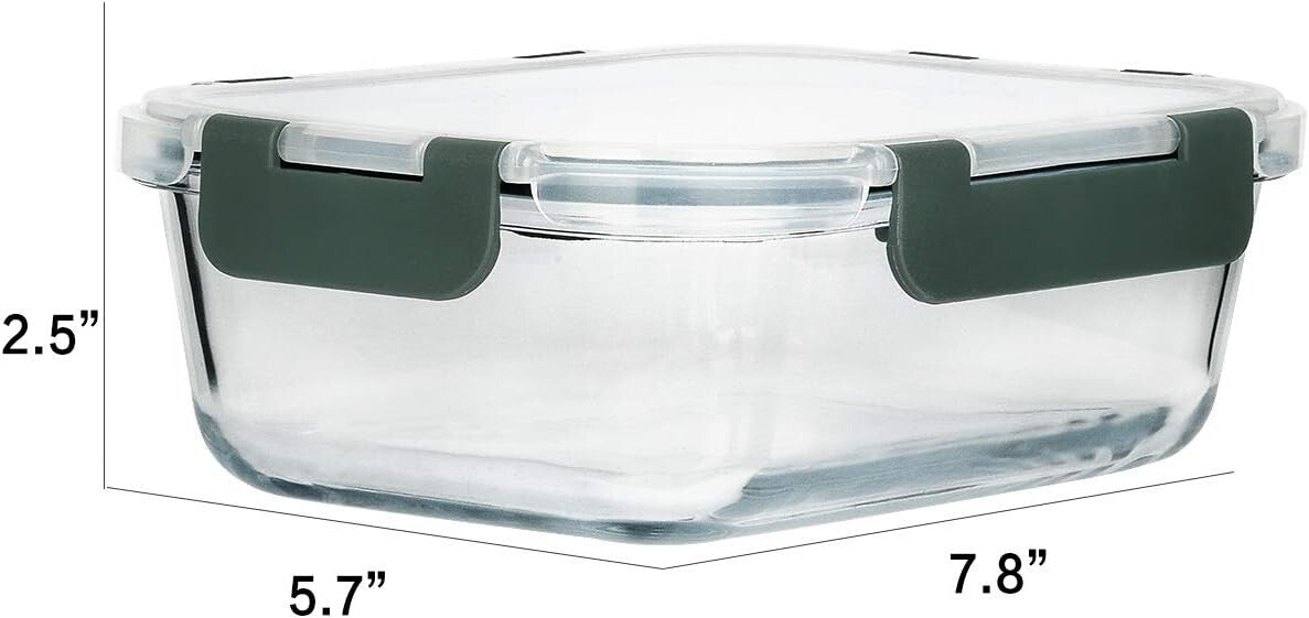 Durable 30 Oz Borosilicate Glass Containers - 8 Pack with Space-Saving Design