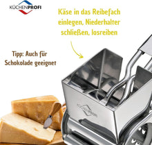 Load image into Gallery viewer, Compact Stainless Steel Rotary Grater - Perfect for Cheese, Chocolate &amp; Nuts