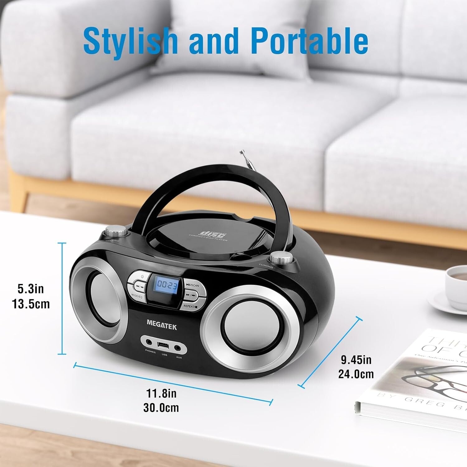 Versatile CD Boombox with Bluetooth, USB, and FM Radio - Ultimate Convenience