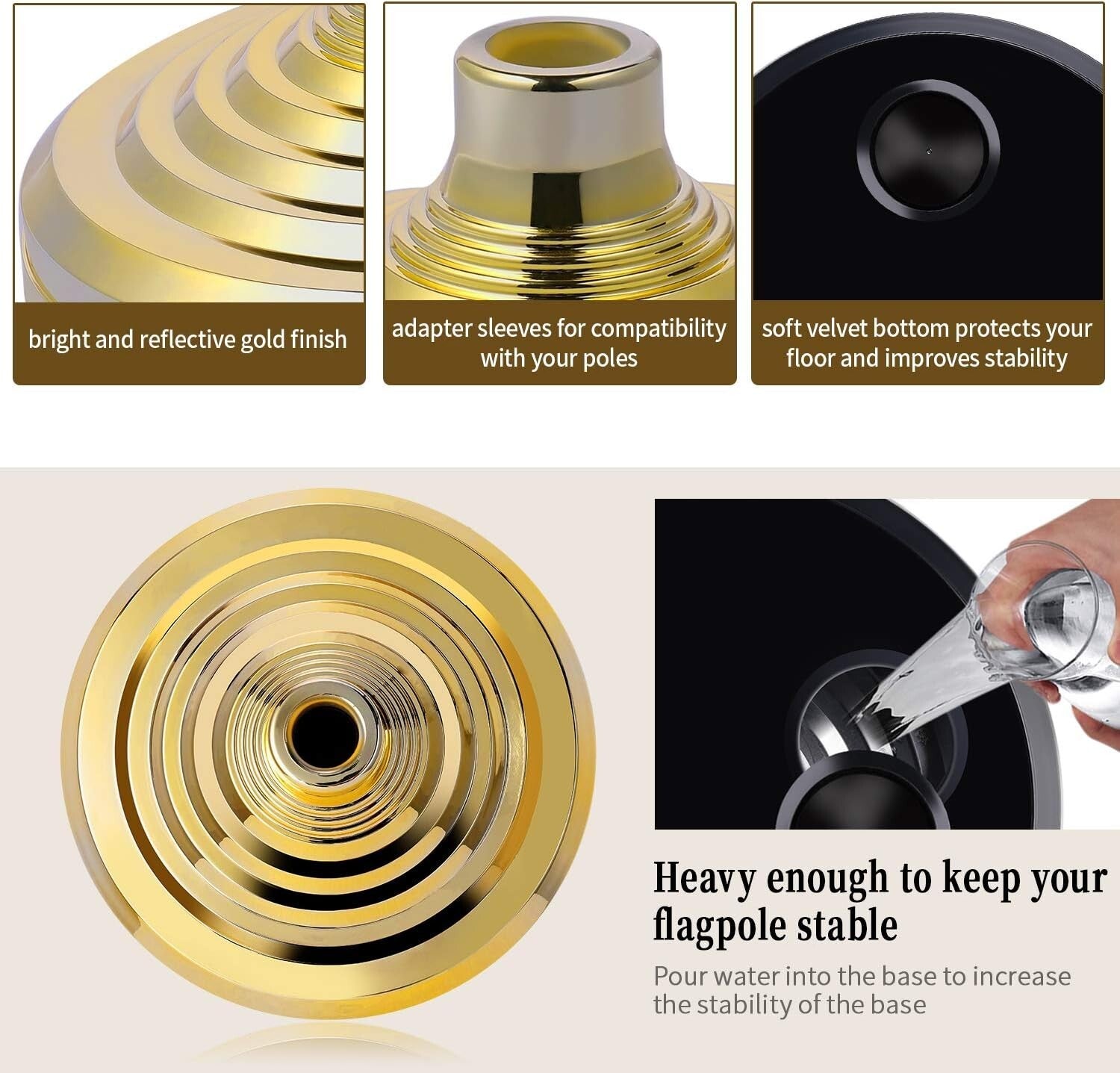 Durable 8 FT Telescoping Flagpole Kit: Eagle Topper & American Flag Included