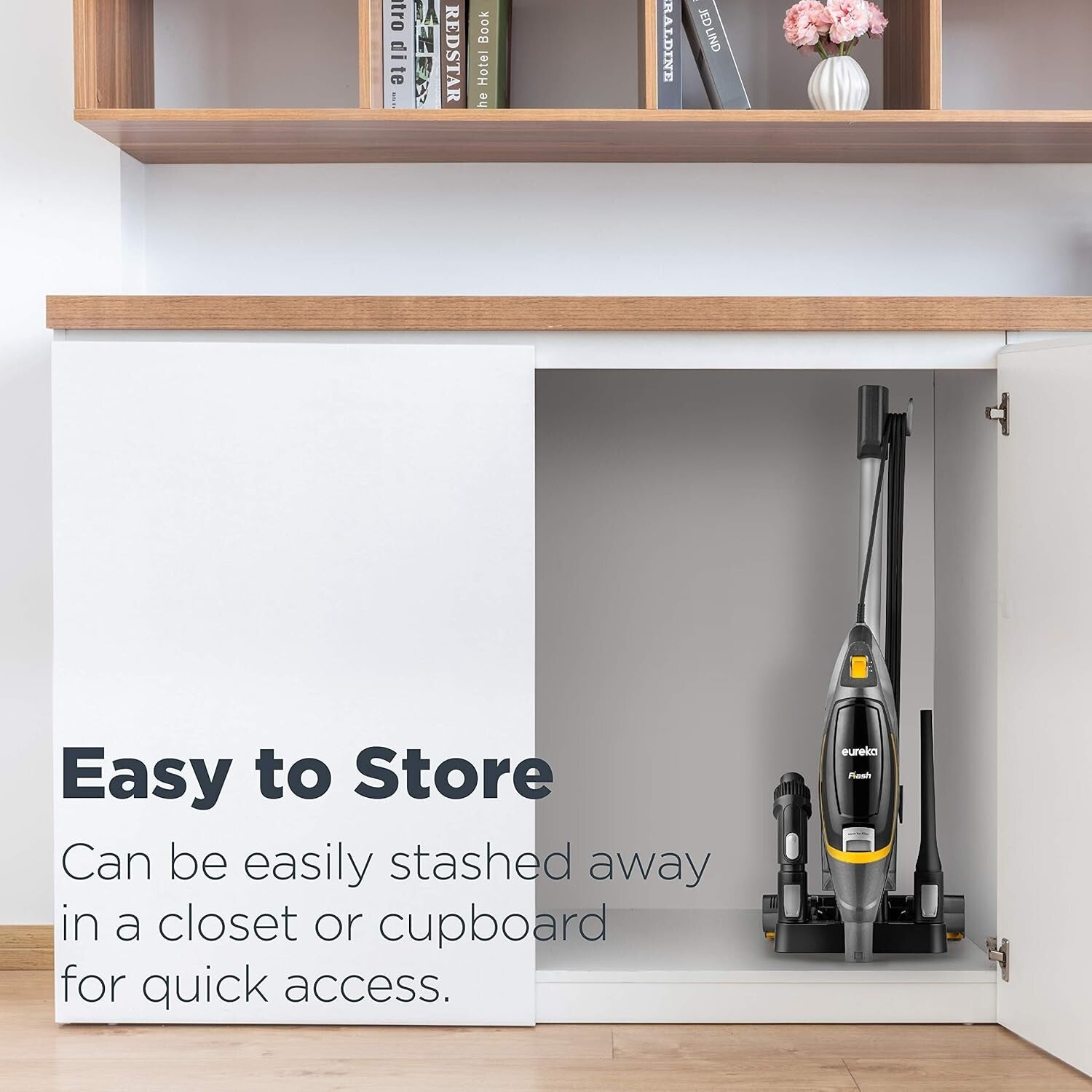 Flash Lightweight Stick Vacuum 15KPa Suction - Corded 2-in-1 for Carpet & Floors