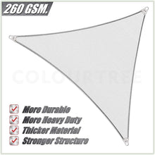 Load image into Gallery viewer, Premium 260 GSM Triangle Sun Shade Sail with Reinforced Corners - UV Resistant
