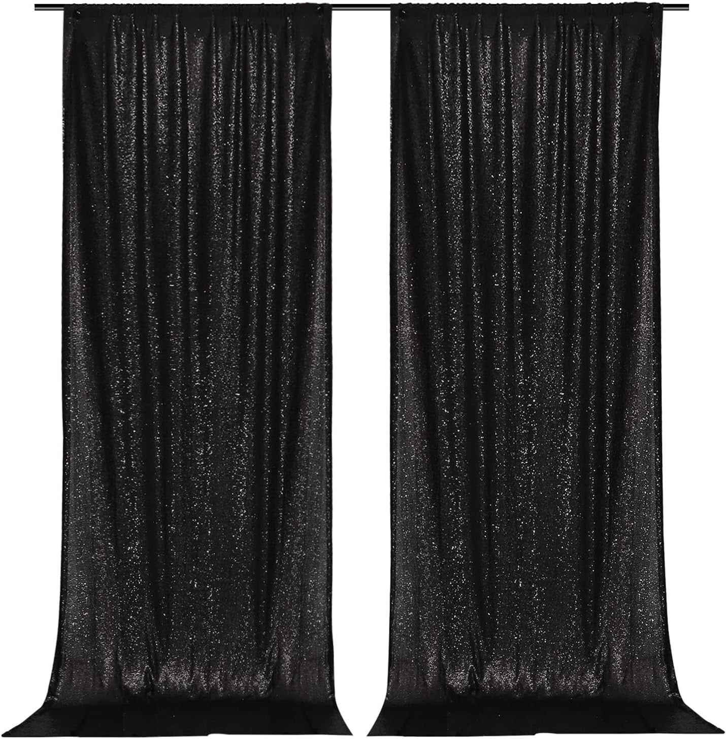5ft x 10ft Black Sequin Backdrop - Perfect for Weddings, Parties & Photo Shoots