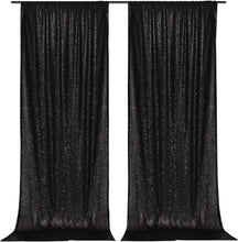 Load image into Gallery viewer, 5ft x 10ft Black Sequin Backdrop - Perfect for Weddings, Parties &amp; Photo Shoots