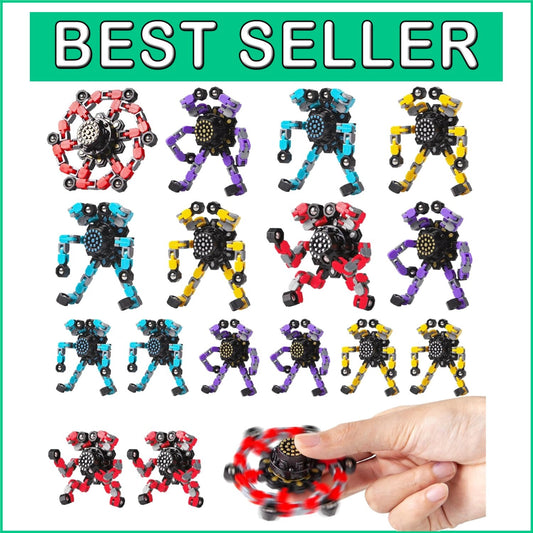 16 Transformable Fidget Spinners for Kids & Adults - Stress Relief Sensory Toys