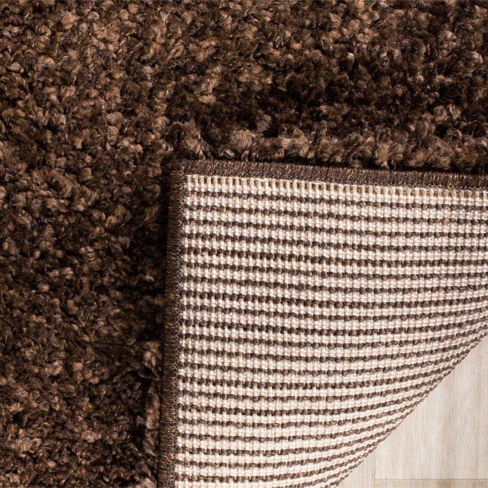 Durable Indoor Brown Shag Rug - 3' x 5' Non-Shedding for Cozy High Traffic Areas