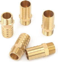 Load image into Gallery viewer, Pack of 5 Brass Barb Fittings 1" Hose x 3/4" NPT - Strong &amp; Reliable
