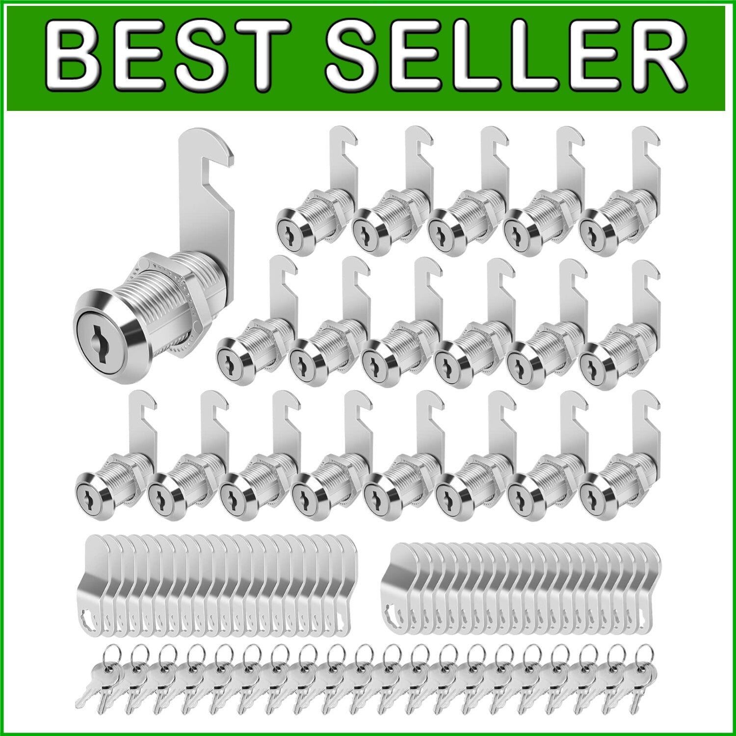 20-Piece Zinc Alloy Cam Locks with Keys, Waterproof for RV Storage & Toolboxes
