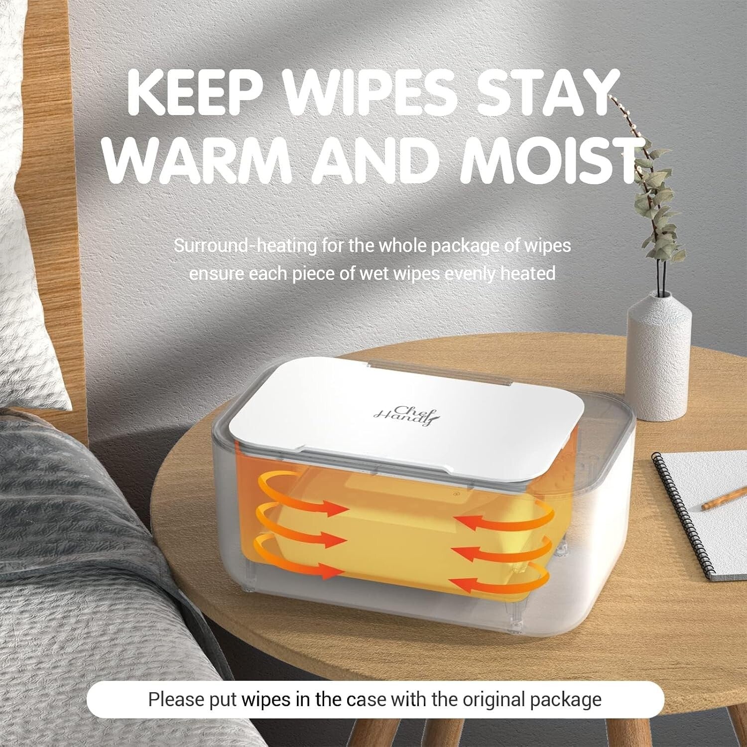 Portable 2-in-1 Baby Wipe Warmer and Dispenser with Even Heating & Moisture Seal