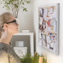 Load image into Gallery viewer, Stylish 23x18 Inch Wall Hanging Bulletin Board with Pushpins - Vintage White