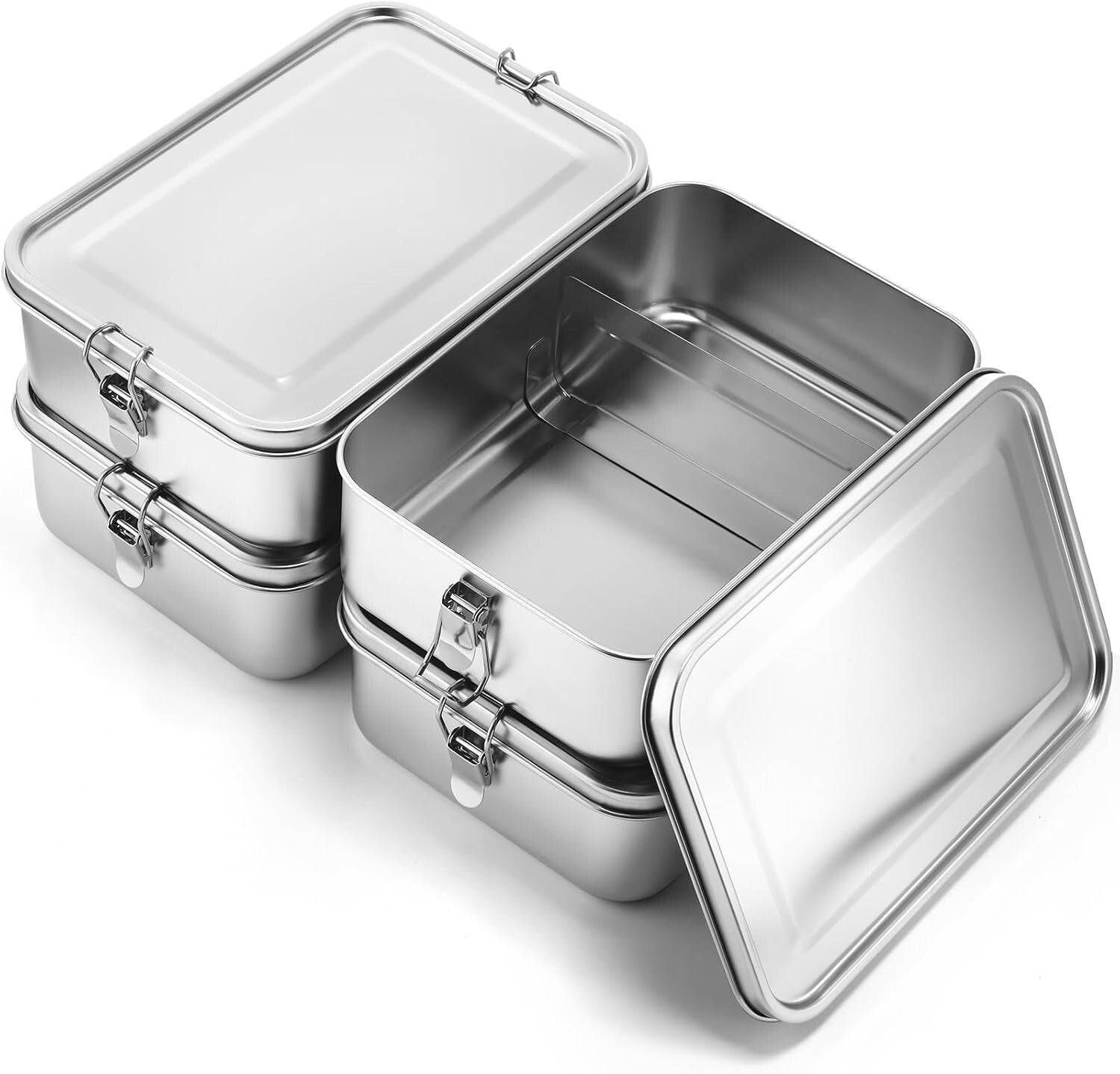 Durable 4-Pcs Leak-Proof Stainless Steel Lunch Set - Perfect for Work & Picnics