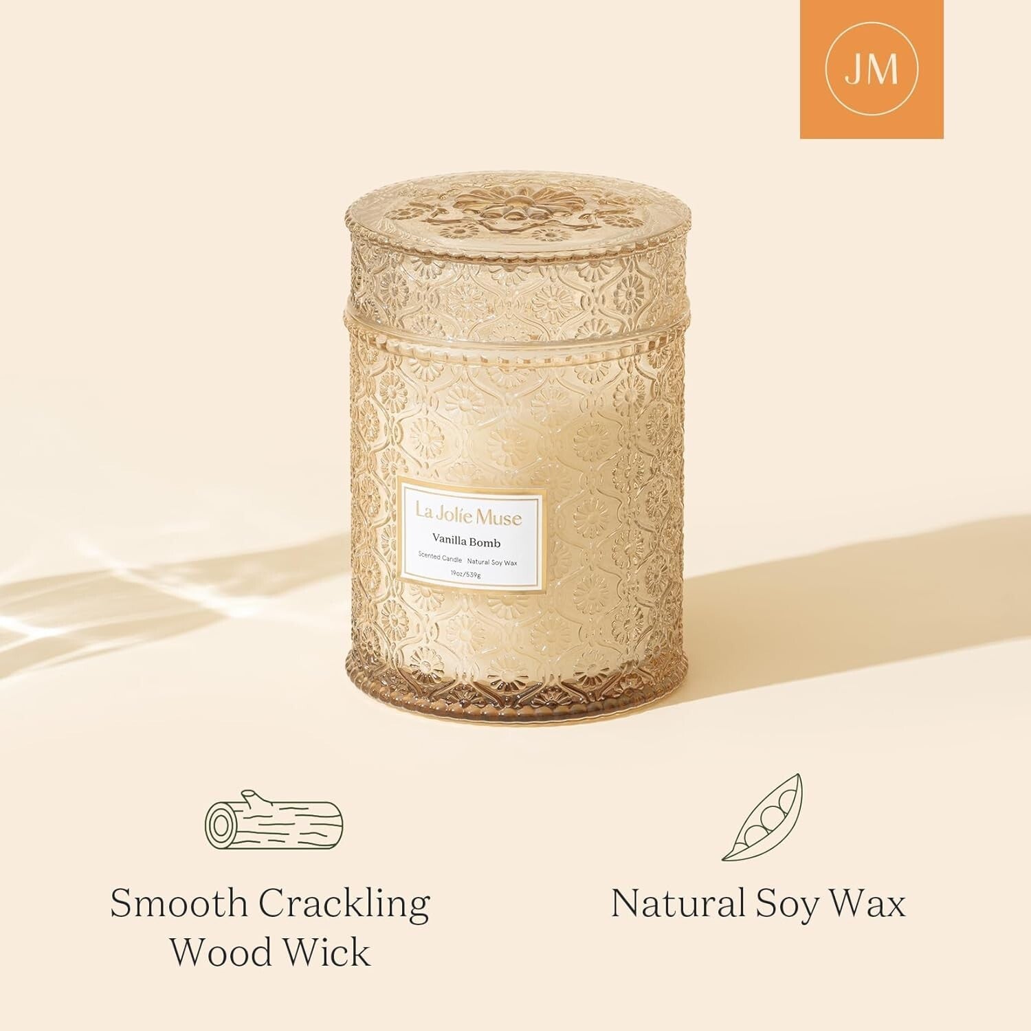 Eco-Conscious Vanilla Bomb Large Candle – 90 Hours of Relaxing Home Fragrance