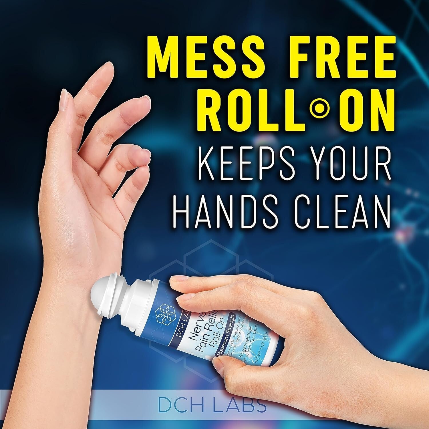 Maximum Strength Nerve Pain Relief Roll-On with Lidocaine & Menthol - 3-Pack