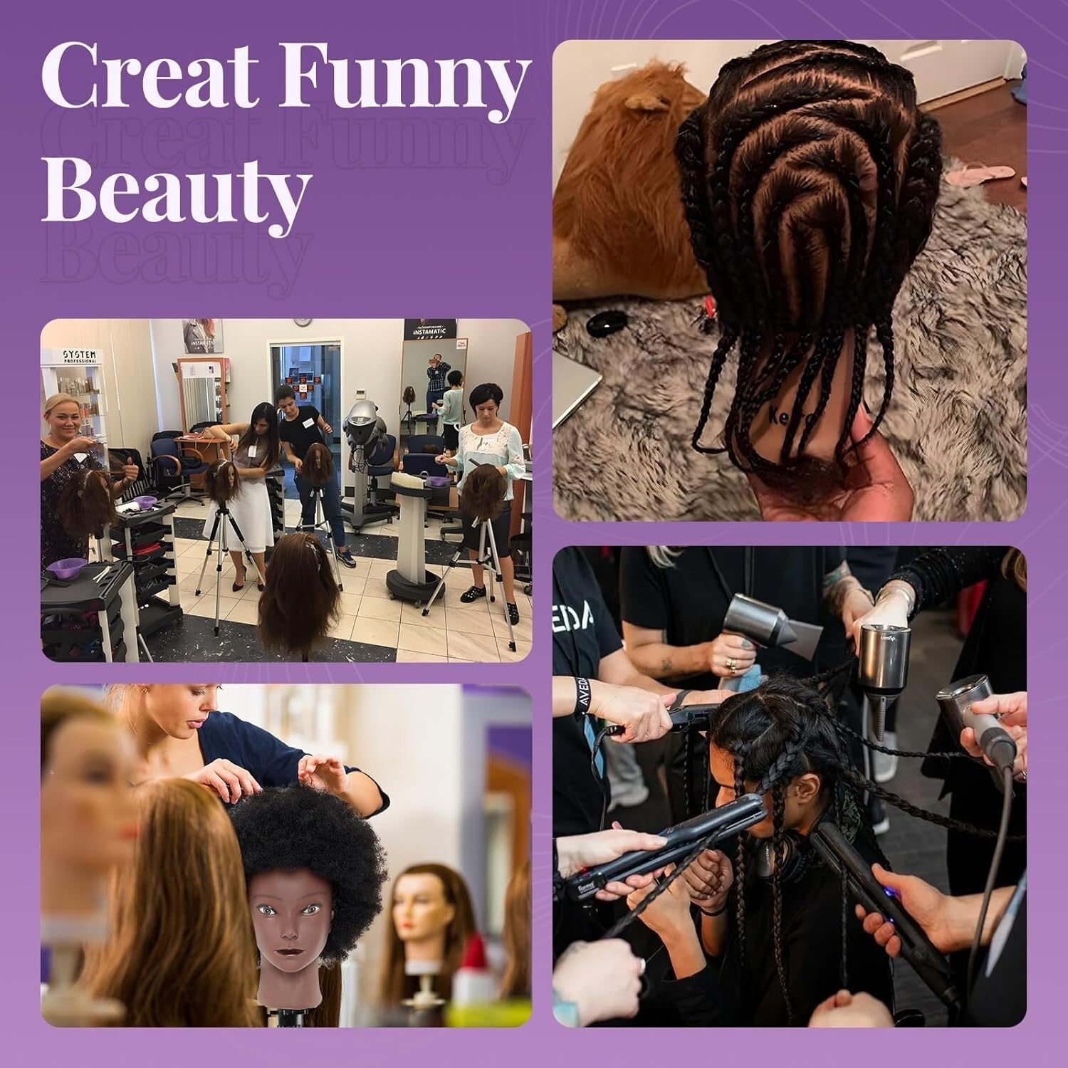 Versatile 10 Inch Mannequin Head for Braiding, Styling & Hair Training Kits