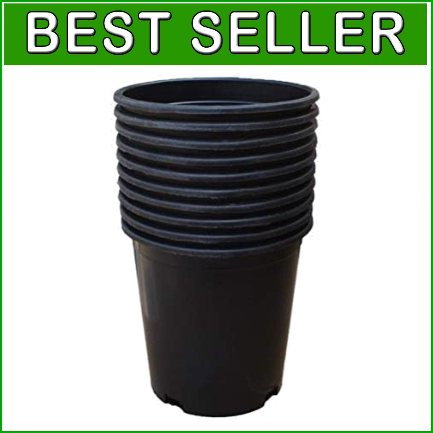 15 Gal HDPE Nursery Pots with Drainage Holes - Ideal for Hydroponics & Soil