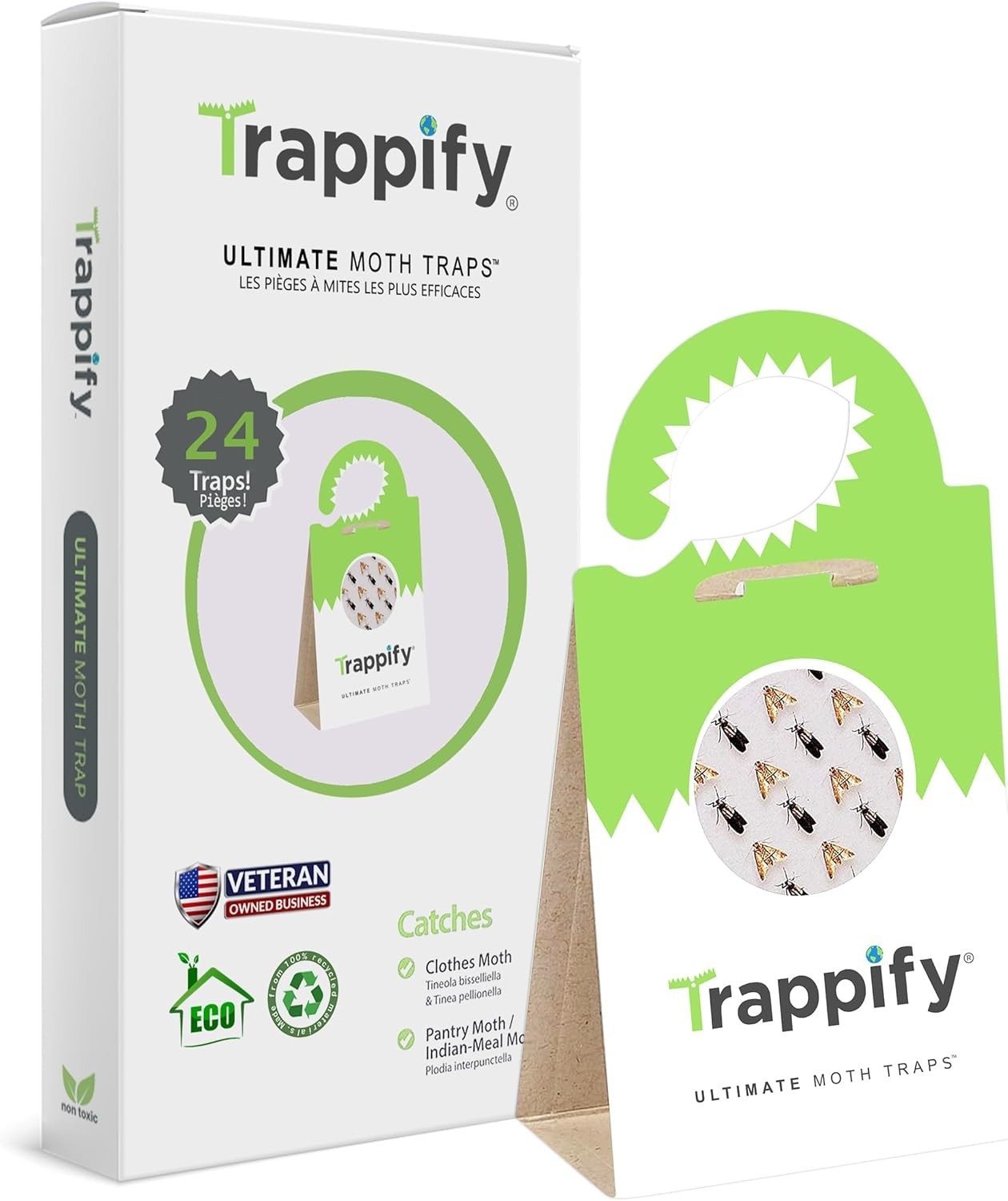 Effective Adhesive Moth Traps for Closet, Pantry & Cabinets – Easy 24 Pack