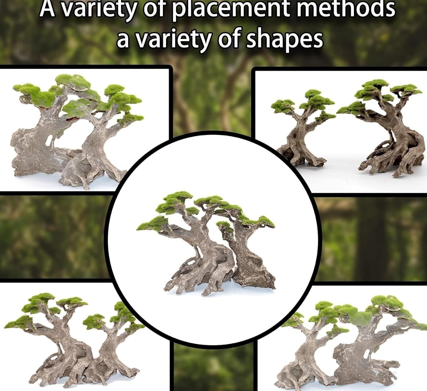 Aquarium Bonsai Tree Decor Dimensions 7"H - Enhanced Aesthetics for Aquascaping