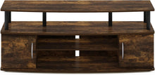 Load image into Gallery viewer, Durable Amber Pine Entertainment Center with Adjustable Shelf - Easy Assembly